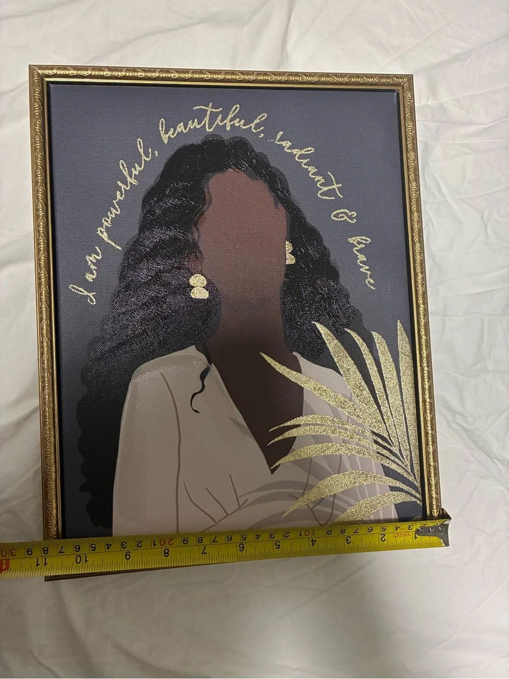 Framed Black & Gold Woman Portrait Wall Art